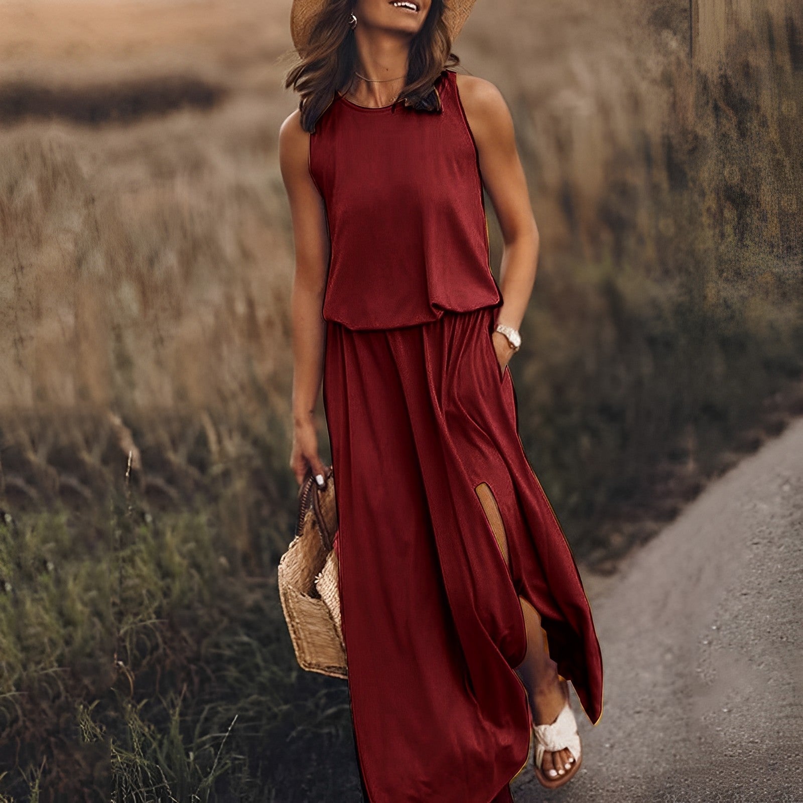 Vibrant Maxi Dress For Women With Retro Charm 0