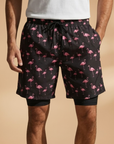 Vibrant Mens Swim Shorts with Flamingo Print 2