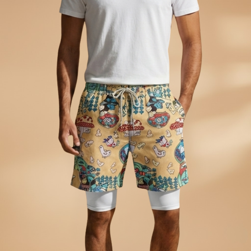 Vibrant Mens Swim Shorts with Flamingo Print 7