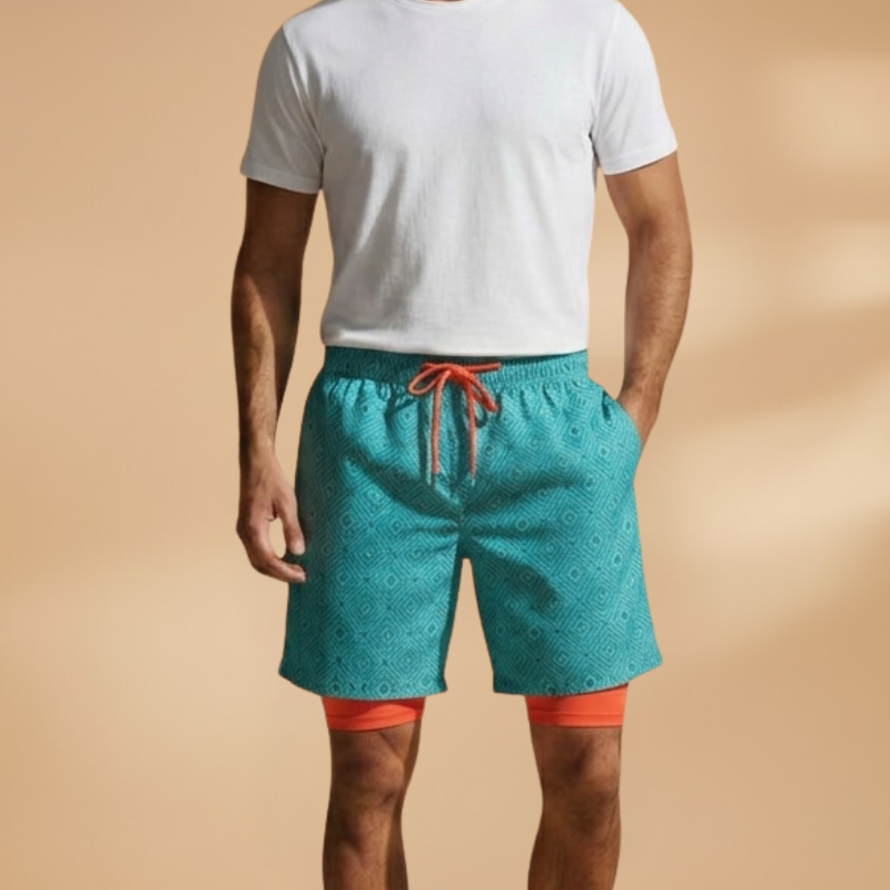 Vibrant Mens Swim Shorts with Flamingo Print 8