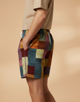 Vibrant Mens Swim Trunks With Bold Block Pattern 3