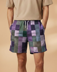 Vibrant Mens Swim Trunks With Bold Block Pattern 8