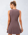 Women’s brown women's tennis dress with built-in shorts