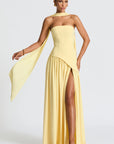 Women’s women's strapless maxi dress slit