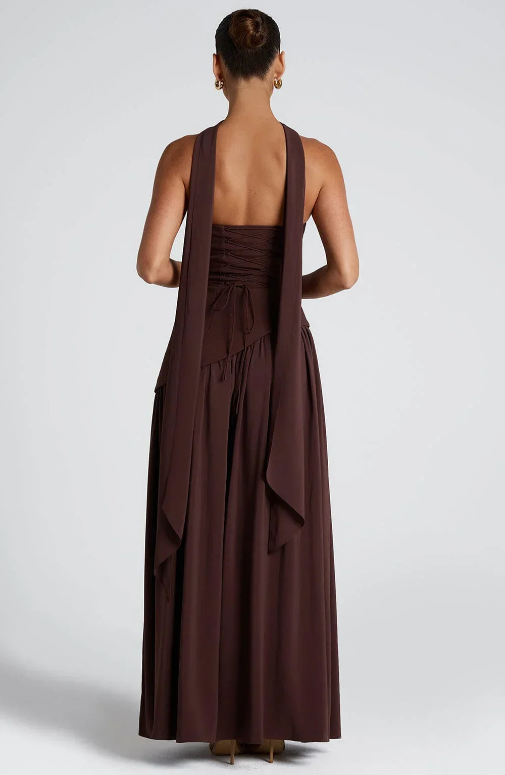 Women’s women's strapless maxi dress slit