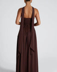 Women’s women's strapless maxi dress slit
