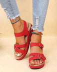 WOMEN'S WALKING SANDALS ADJUSTABLE TWIN STRAPS FLAT FOOTBED SLIDE-ON DESIGN 2