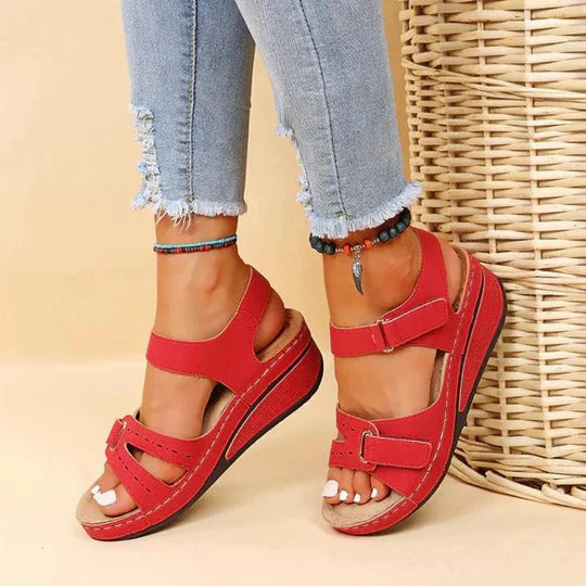 WOMEN'S WALKING SANDALS ADJUSTABLE TWIN STRAPS FLAT FOOTBED SLIDE-ON DESIGN 6