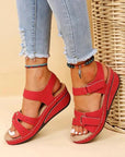 WOMEN'S WALKING SANDALS ADJUSTABLE TWIN STRAPS FLAT FOOTBED SLIDE-ON DESIGN 6