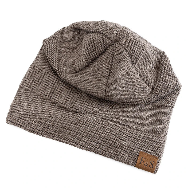 Red fleece lined beanie for winter