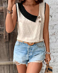 Women's Blouse Sleeveless Asymmetrical Design 0