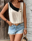 Women's Blouse Sleeveless Asymmetrical Design 1