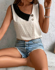 Women's Blouse Sleeveless Asymmetrical Design 3