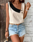 Women's Blouse Sleeveless Asymmetrical Design 4