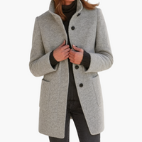 Claire | Women's Wool Coat Stand Collar Tailored Fit