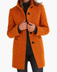women's tailored stand collar city coat for autumn and winter