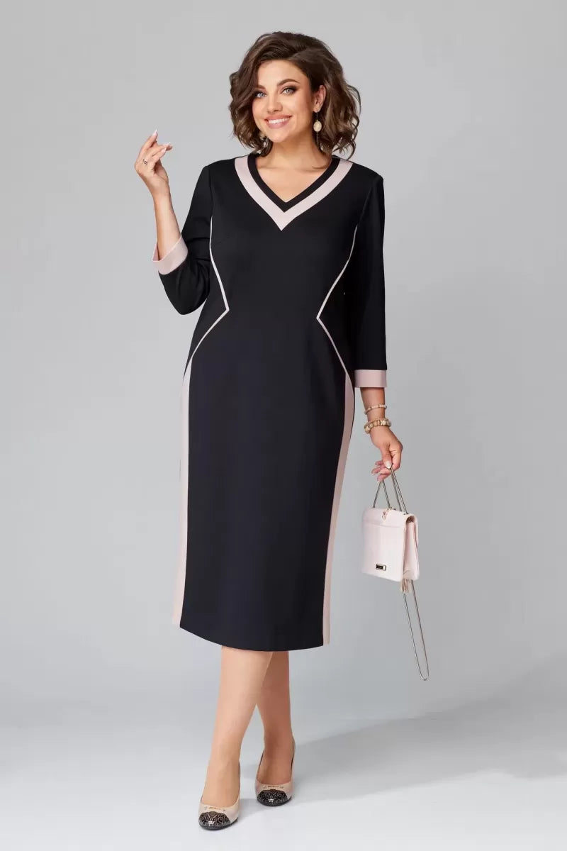Women's Dress A-Line V-Neck Midi Style 4