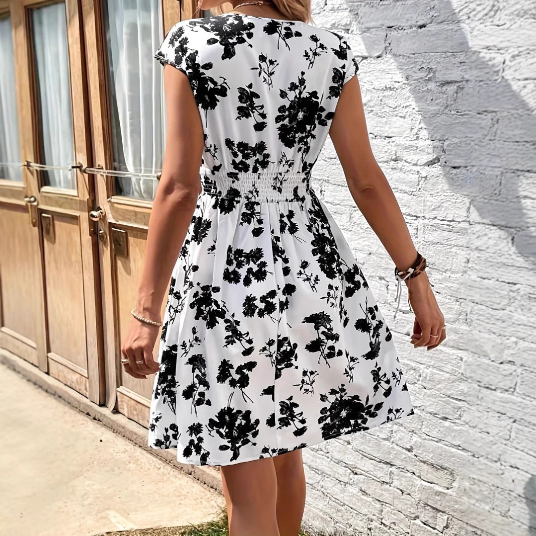 Women's Dress Floral Print V-Neck A-Line Mini 1