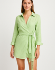 Women's Dress Tie Waist Mini With 3/4 Sleeves 3