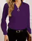 Women's long sleeve blouse slim fit in white