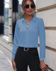Women's long sleeve blouse slim fit in white