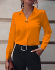 Women's long sleeve blouse slim fit in white