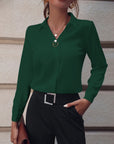 Women's long sleeve blouse slim fit in white