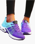 Women's orthopedic sneakers in pink and blue with cushioned supportive sole