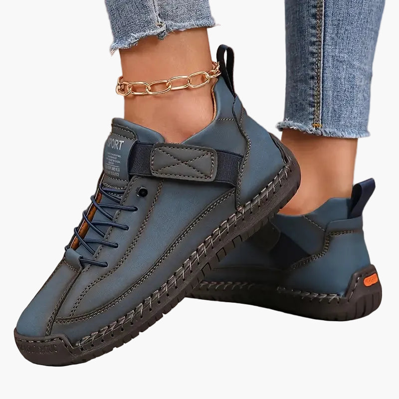 Women's black orthopedic chunky sneakers with wide toe box and sporty cushioned sole