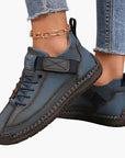Women's black orthopedic chunky sneakers with wide toe box and sporty cushioned sole