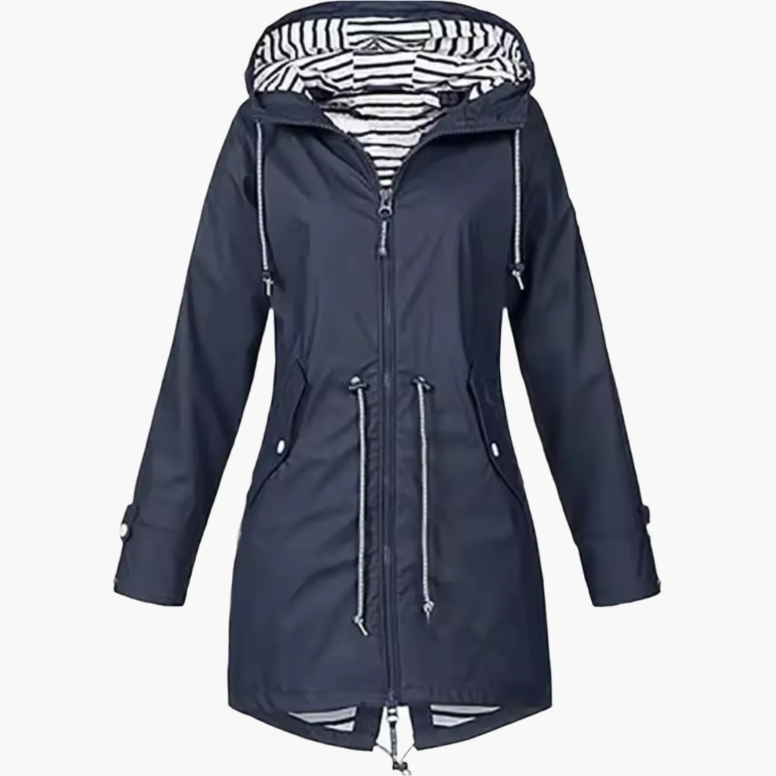 women's black hooded waterproof windbreaker rain jacket