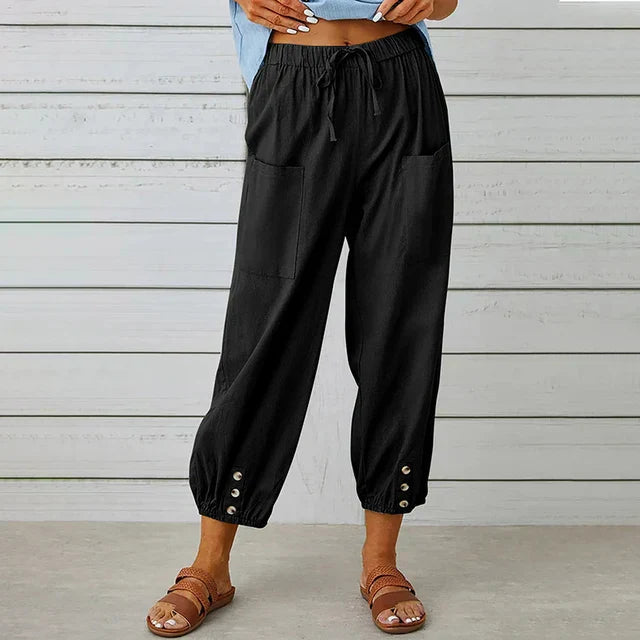 Women's Pants High Waist Relaxed Fit Summer 0