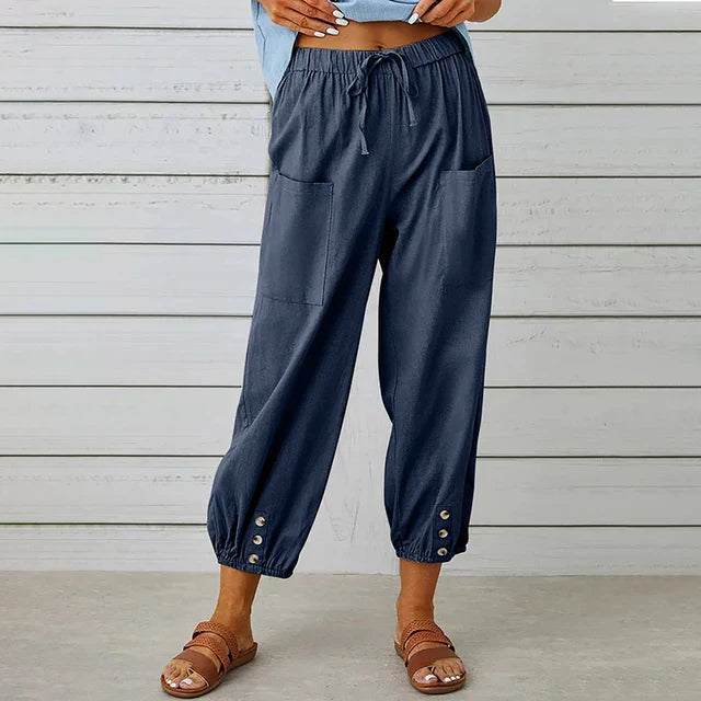 Women's Pants High Waist Relaxed Fit Summer 1