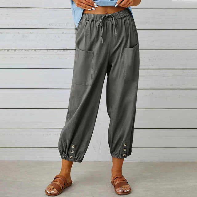 Women's Pants High Waist Relaxed Fit Summer 3