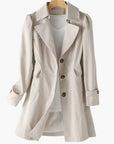 Women's Beige Trench Coat belted classic everyday