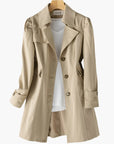 Women's Beige Trench Coat belted classic everyday