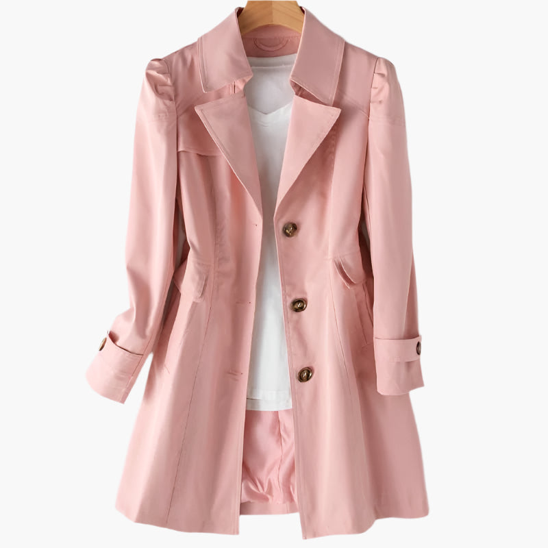 Women's Beige Trench Coat belted classic everyday
