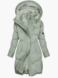 Amber | Women's Quilted Coat Hooded Padded Winter Parka