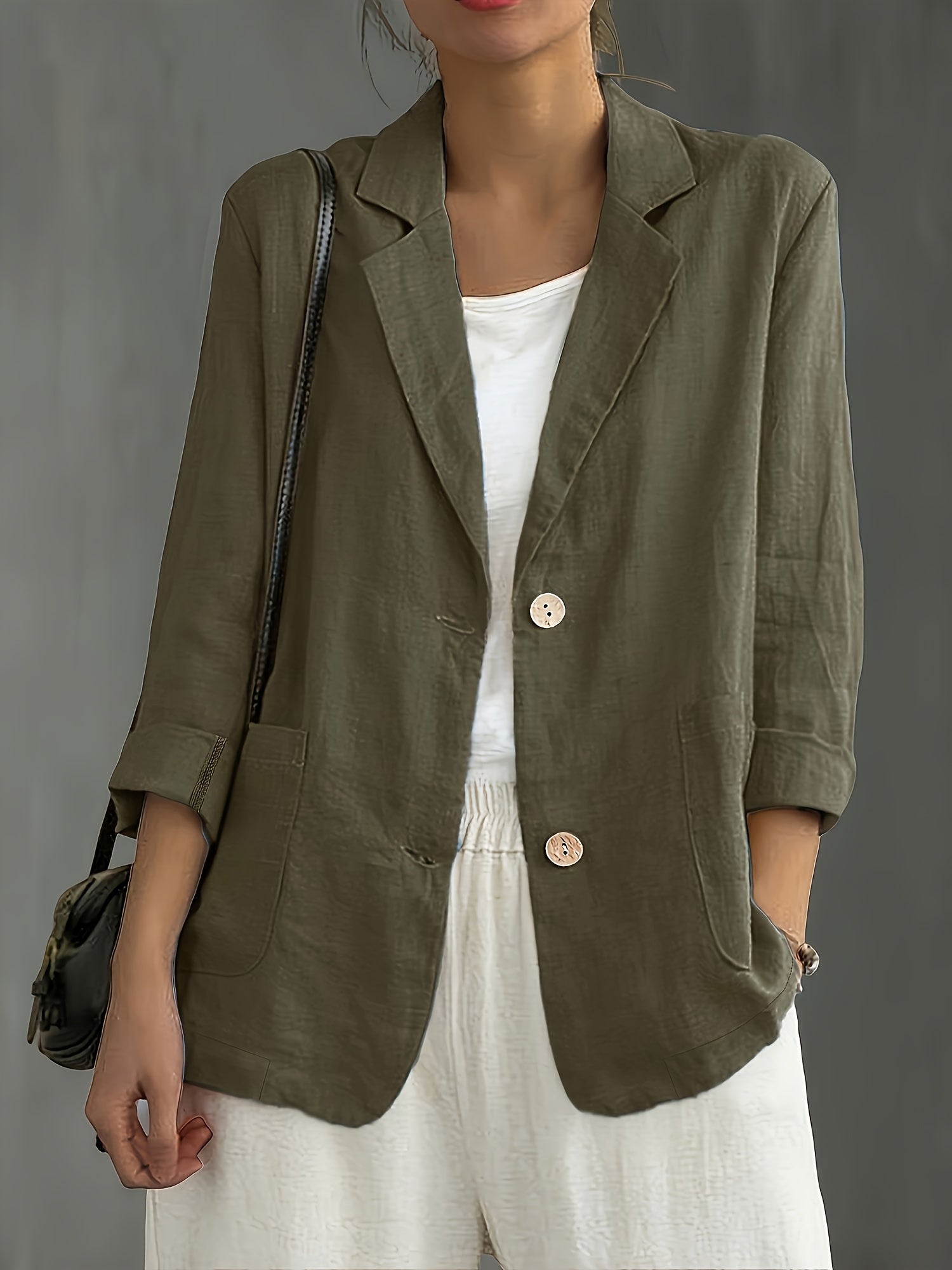 Women's casual blazer relaxed fit in navy blue