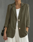 Women's casual blazer relaxed fit in navy blue