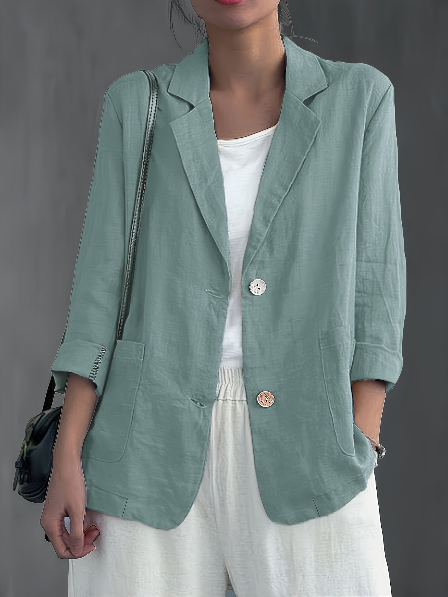 Women's casual blazer relaxed fit in navy blue