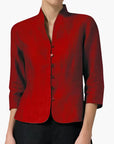Women's stand collar blazer tailored business style in red