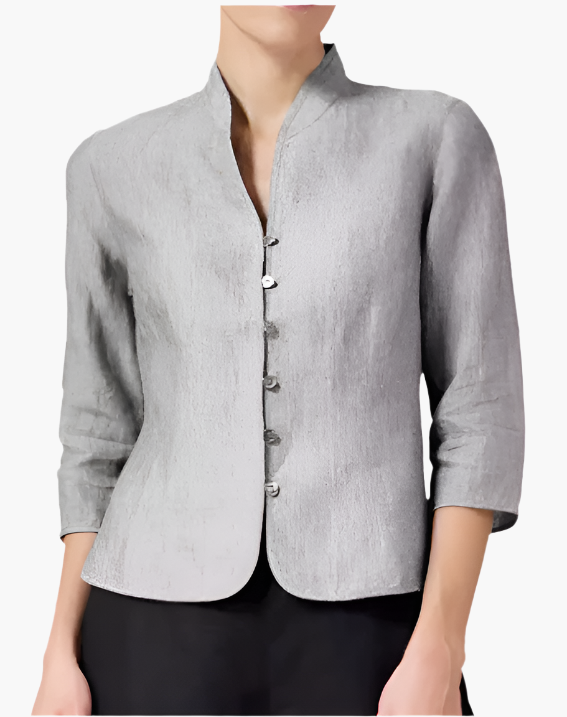 Women's stand collar blazer tailored business style in red