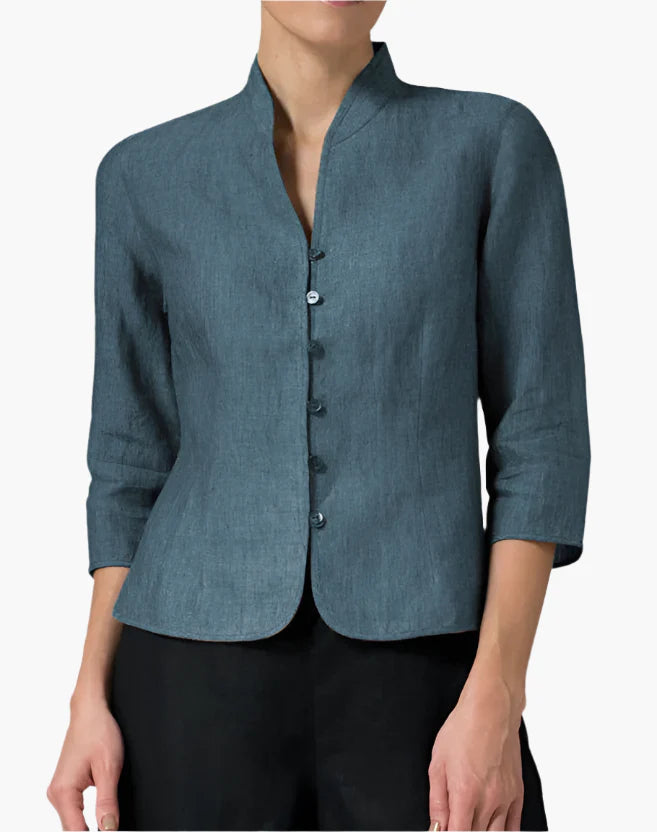 Women's stand collar blazer tailored business style in red