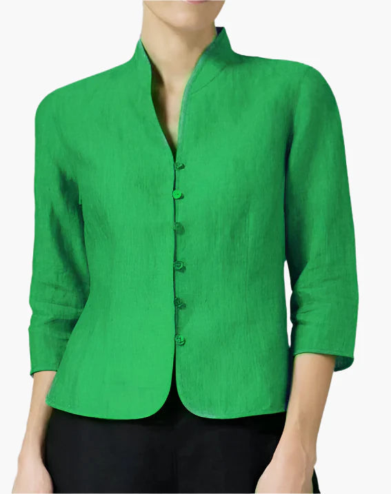 Women's stand collar blazer tailored business style in red