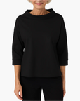 Women's stand collar top long sleeve in white