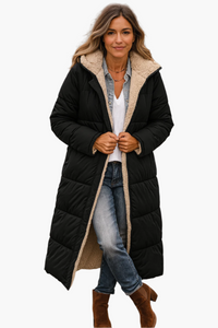 Brooke | Women's Quilted Coat Long Teddy Lined Hooded