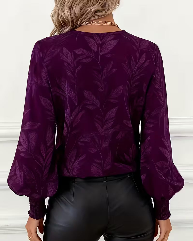 Womens Blouse Floral Print Long Sleeve Style 1