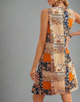 Womens Dress Boho Patchwork Mini Sleeveless 2