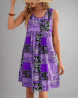 Womens Dress Boho Patchwork Mini Sleeveless 5